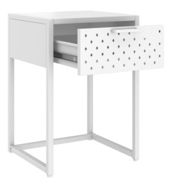 Table de chevet Blanc 38x35x54 cm Acier