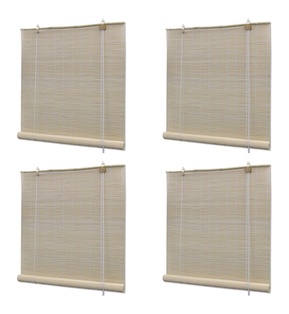 Stores à rouleau Bambou naturel 4 pcs 120x160 cm Stores à rouleau Bambou naturel 4 pcs 120x160 cm