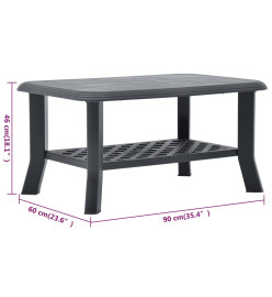 Table basse Anthracite 90 x 60 x 46 cm Plastique