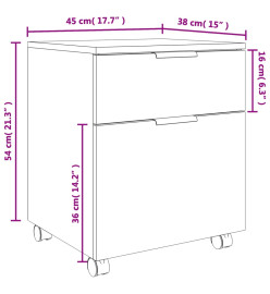 Classeur mobile avec roues Chêne sonoma 45x38x54 cm