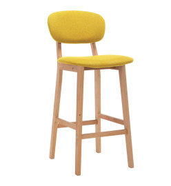 Tabourets de bar lot de 2 jaune moutarde tissu