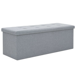 Banc de rangement pliable Faux lin 110 x 38 x 38 cm Gris clair