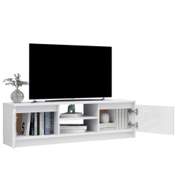 Meuble TV Blanc brillant 120x30x35,5 cm Aggloméré