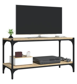 Meuble TV Chêne sonoma 80x33x41 cm Bois d'ingénierie et acier