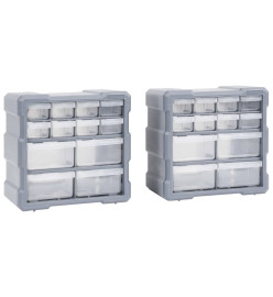 Organisateurs multi-tiroirs avec 12 tiroirs 2 pcs 26,5x16x26 cm