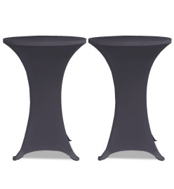 Housse de table extensible 80 cm 2 pcs Anthracite