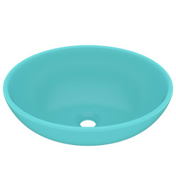 Lavabo ovale de luxe Vert clair mat 40x33 cm Céramique