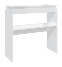 Table console Blanc brillant 80x30x80 cm Aggloméré