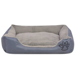 Lit pour chiens avec coussin rembourré Taille XXL Gris