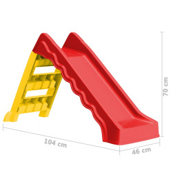 Toboggan pliable d'enfants Intérieur/Extérieur Rouge et jaune