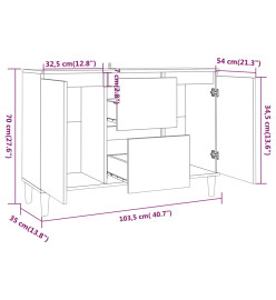 Buffet Chêne marron 103,5x35x70 cm Bois d'ingénierie