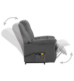 Fauteuil de massage inclinable Gris clair Tissu