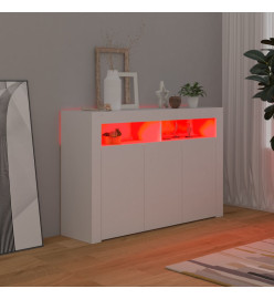 Buffet avec lumières LED Blanc 115,5x30x75 cm