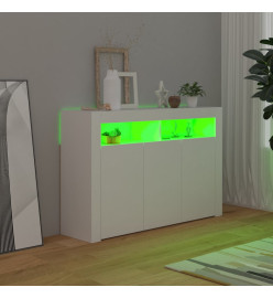 Buffet avec lumières LED Blanc 115,5x30x75 cm