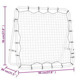 Filet de rebond de football réglable 96x80x96 cm acier et PE