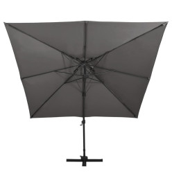 Parasol déporté à double toit 300x300 cm Anthracite