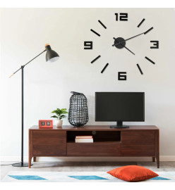 Horloge murale 3D Design moderne Noir 100 cm XXL