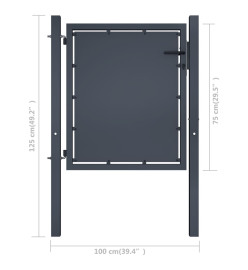 Portail de jardin Acier 100 x 75 cm Anthracite