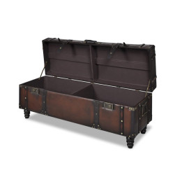 Ensemble de bancs de rangement 3 pcs Marron