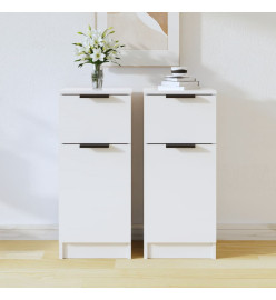 Buffets 2 pcs Blanc brillant 30x30x70 cm Bois d'ingénierie