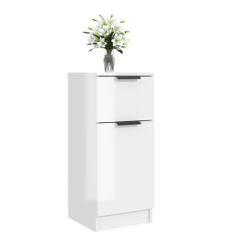 Buffets 2 pcs Blanc brillant 30x30x70 cm Bois d'ingénierie