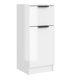 Buffets 2 pcs Blanc brillant 30x30x70 cm Bois d'ingénierie