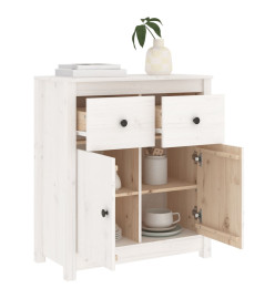 Buffet Blanc 70x35x80 cm Bois massif de pin