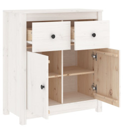 Buffet Blanc 70x35x80 cm Bois massif de pin