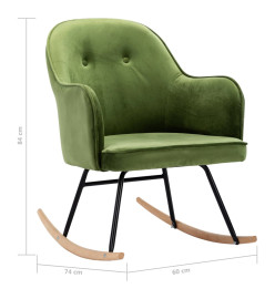 Chaise à bascule Vert clair Velours