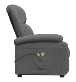 Fauteuil de massage inclinable Gris foncé Tissu