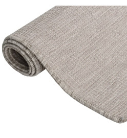 Tapis à tissage plat d'extérieur 100x200 cm Taupe