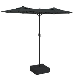 Parasol à double tête avec LED anthracite 316x240 cm