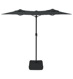 Parasol à double tête avec LED anthracite 316x240 cm