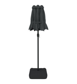 Parasol à double tête avec LED anthracite 316x240 cm