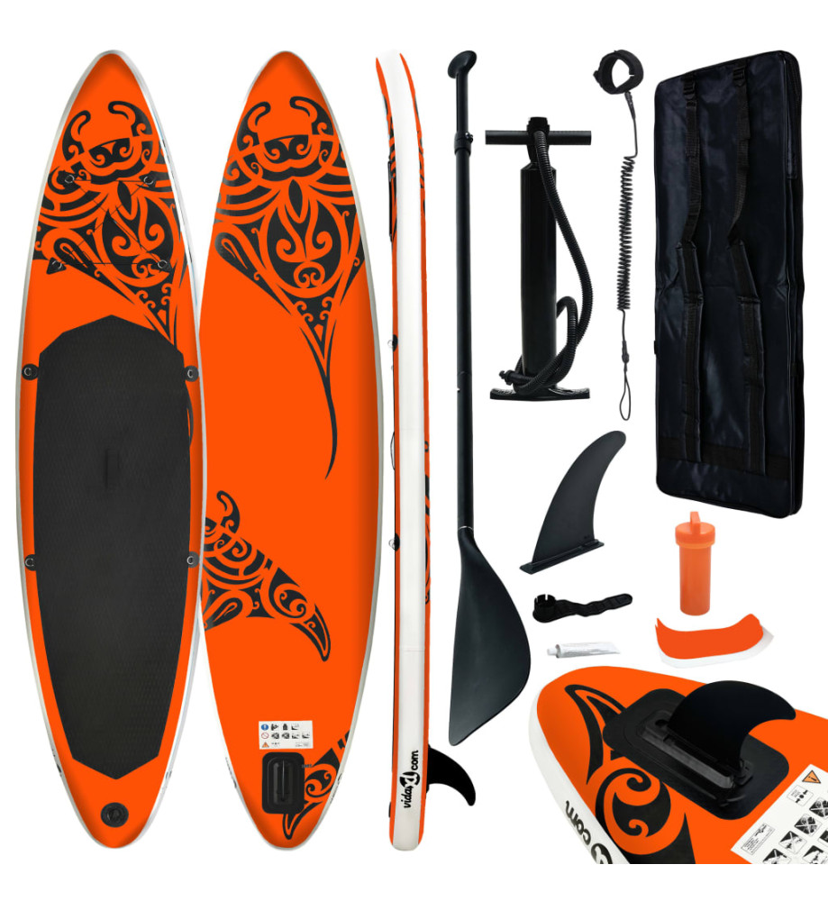 Ensemble de planche SUP gonflable 366x76x15 cm Orange