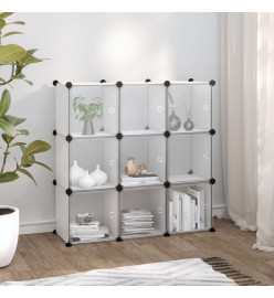 Cubes de rangement 9 pcs avec portes Transparent PP