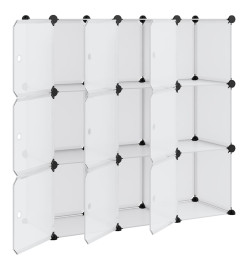 Cubes de rangement 9 pcs avec portes Transparent PP