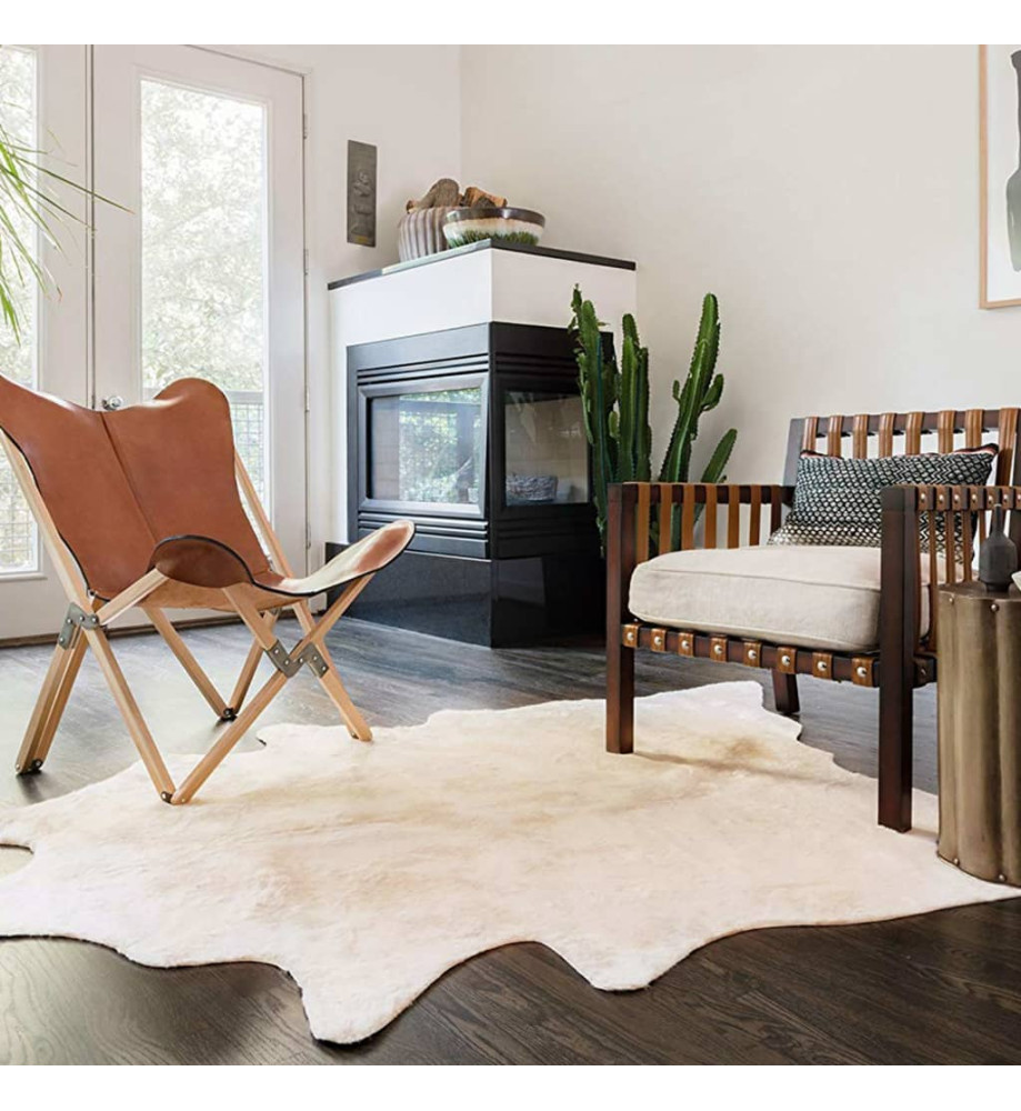 Tapis en peau de vache véritable 150 x 170 cm Beige Tapis en peau de vache véritable 150 x 170 cm Beige