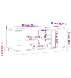 Table basse Blanc 102x55x43 cm Aggloméré