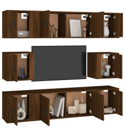 Ensemble de meubles TV 8 pcs Chêne marron Bois d'ingénierie