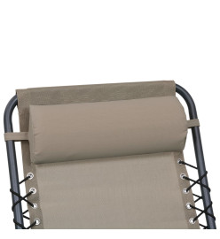 Appui-tête de chaise longue Taupe 40x7,5x15 cm Textilène