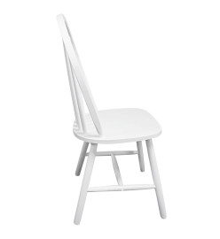 Chaises à manger lot de 2 blanc bois d'hévéa solide