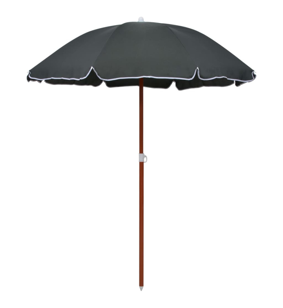 Parasol avec mât en acier 180 cm Anthracite