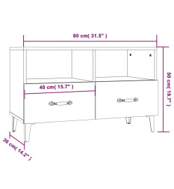 Meuble TV Gris béton 80x36x50 cm Bois d'ingénierie