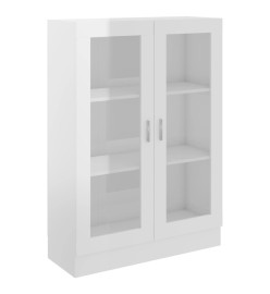 Armoire à vitrine Blanc brillant 82,5x30,5x115 cm Aggloméré