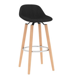 Tabourets de bar lot de 2 noir tissu