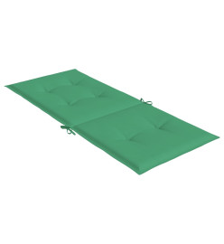 Coussins de chaise de jardin à dossier haut lot de 4 vert tissu