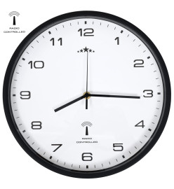 Horloge murale radioguidée Mouvement à quartz 31 cm Blanc/noir