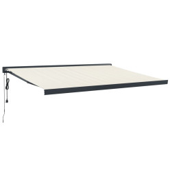 Auvent rétractable crème 4,5x3 m tissu et aluminium