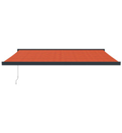 Auvent rétractable orange et marron 4,5x3 m tissu et aluminium